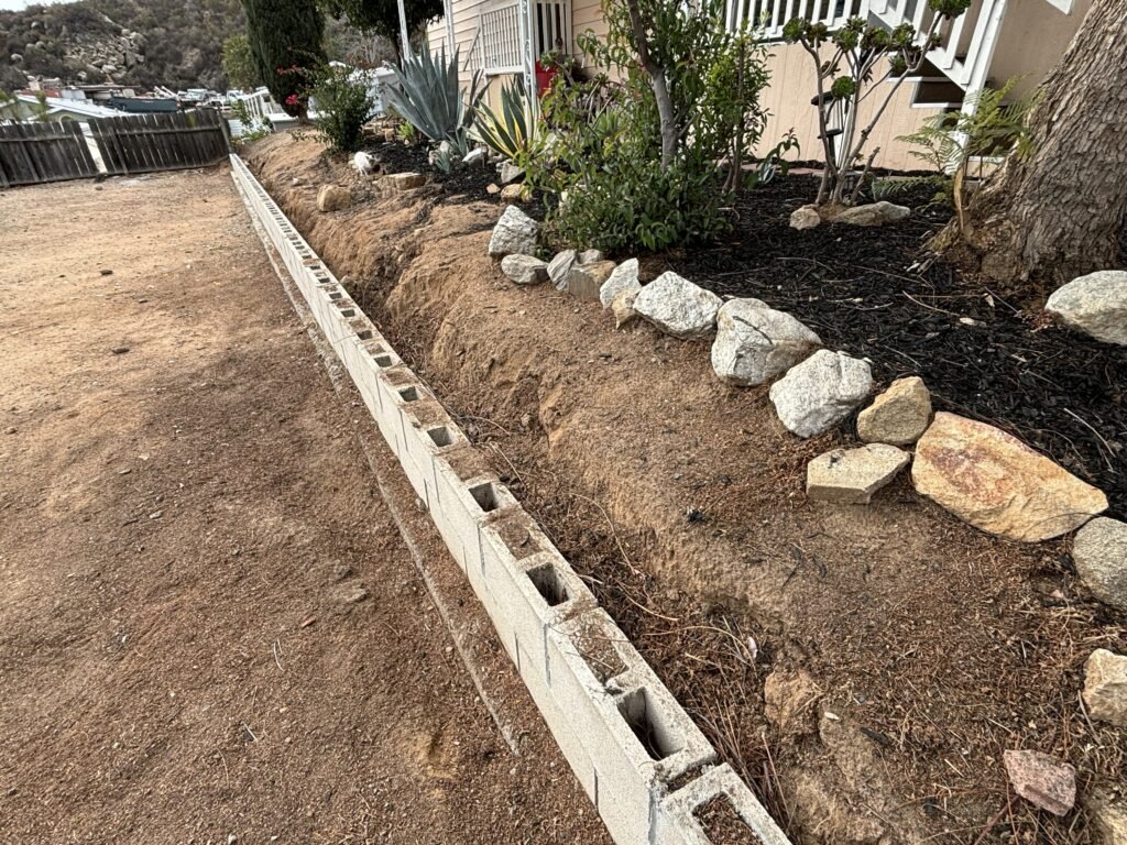 CMU retaining wall general contractor services